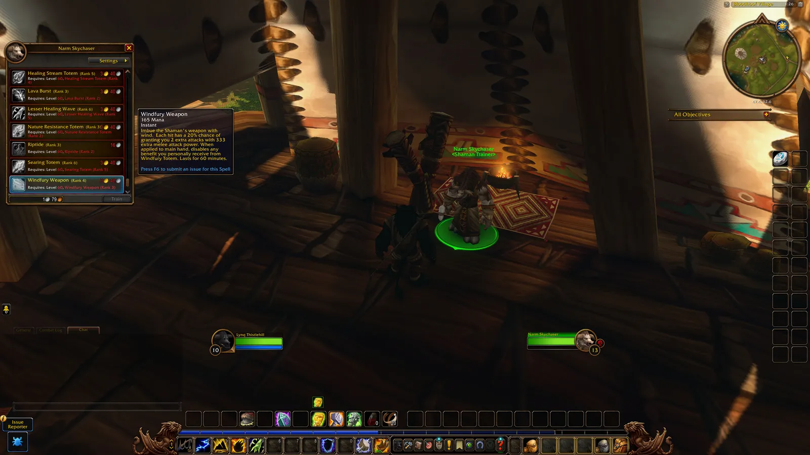 Windfury Weapon in the Shaman trainer window